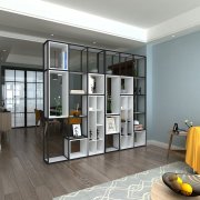 創(chuàng)意展柜。鐵木結(jié)合展柜